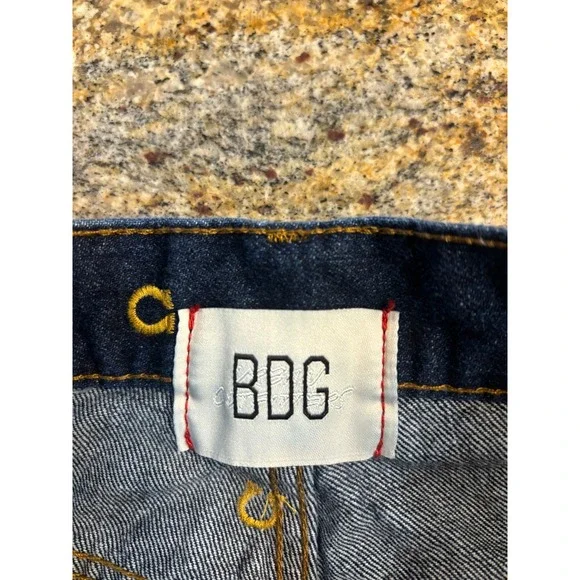BDG Womens Cowboy Jeans Dark Wash Horseshoe Embroidered Straight Leg 27 - Picture 4 of 9